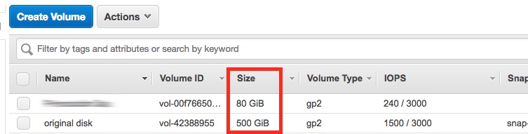 EBS Volume downsize - Create the new volume