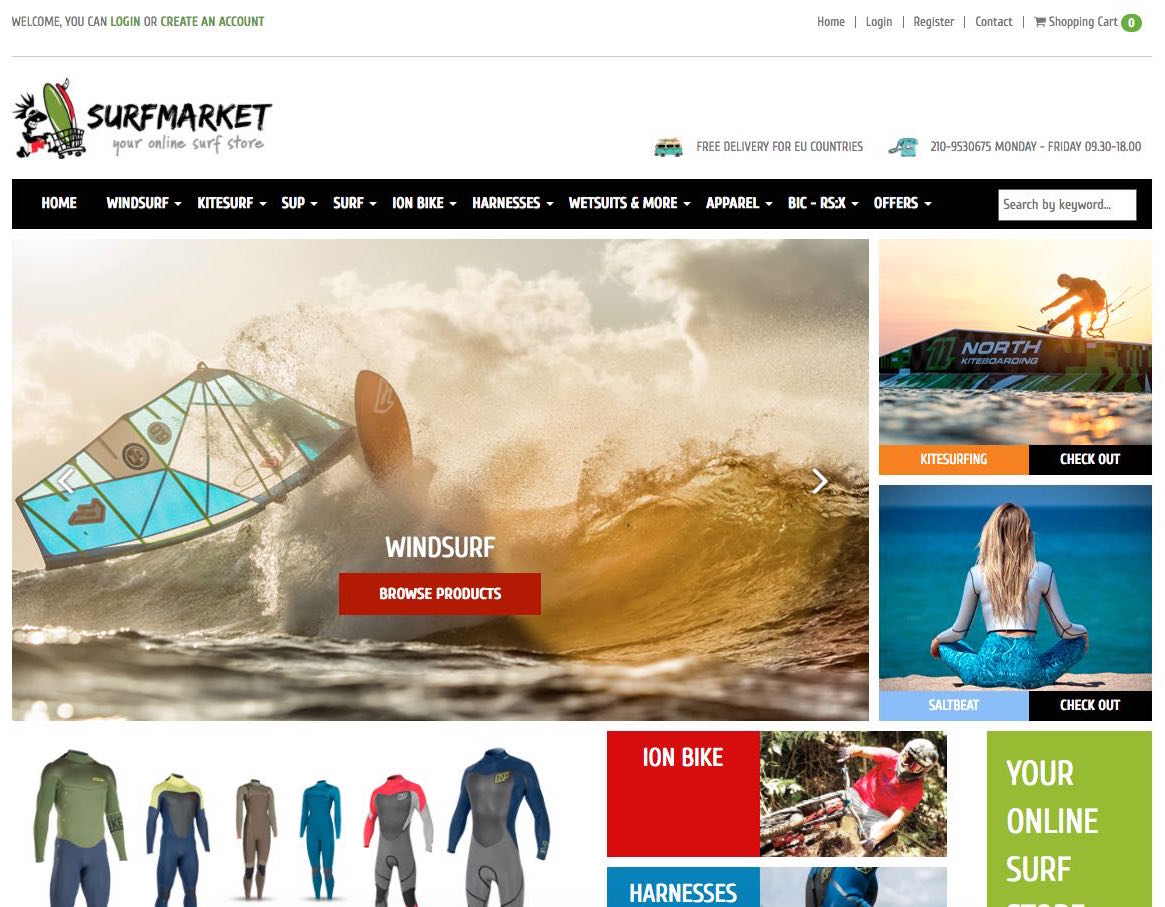 Surfmarket - e-Commerce website for x2interactive.gr
